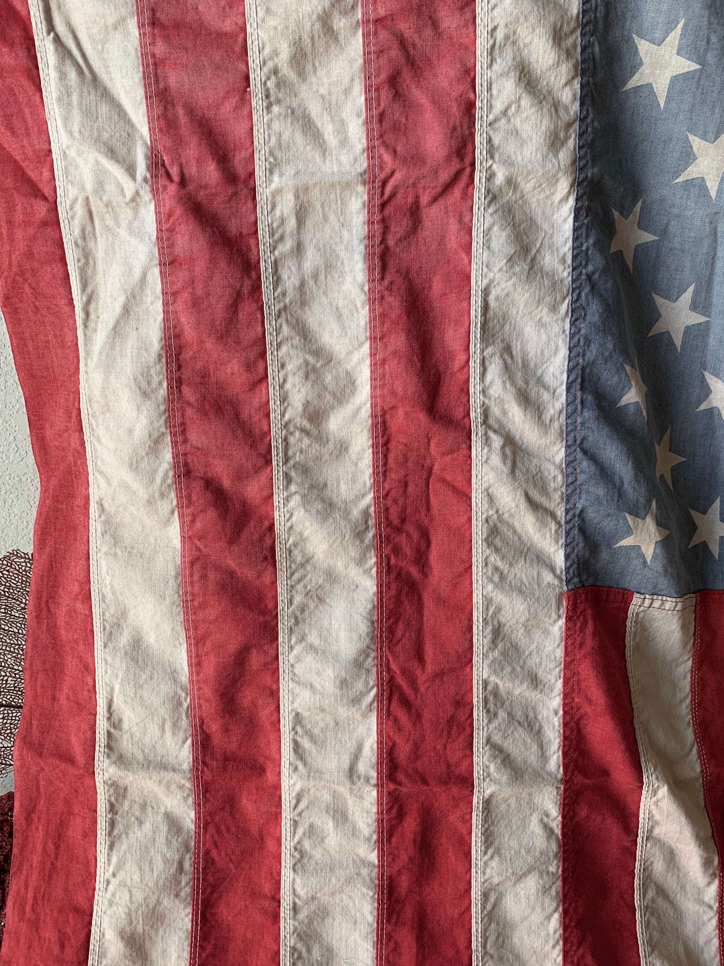 Vintage aged worn 50 star American flag