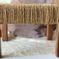 Vintage Danish modern style woven rope wooden leg stool
