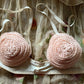 Vintage old pink ruffly bra