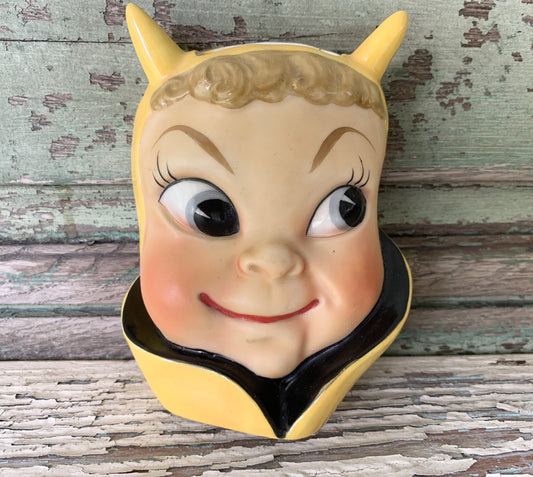 Vintage Norcrest Japan devil head pixie wall pocket