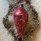 Antique tinsel wire wrapped glass Christmas ornament
