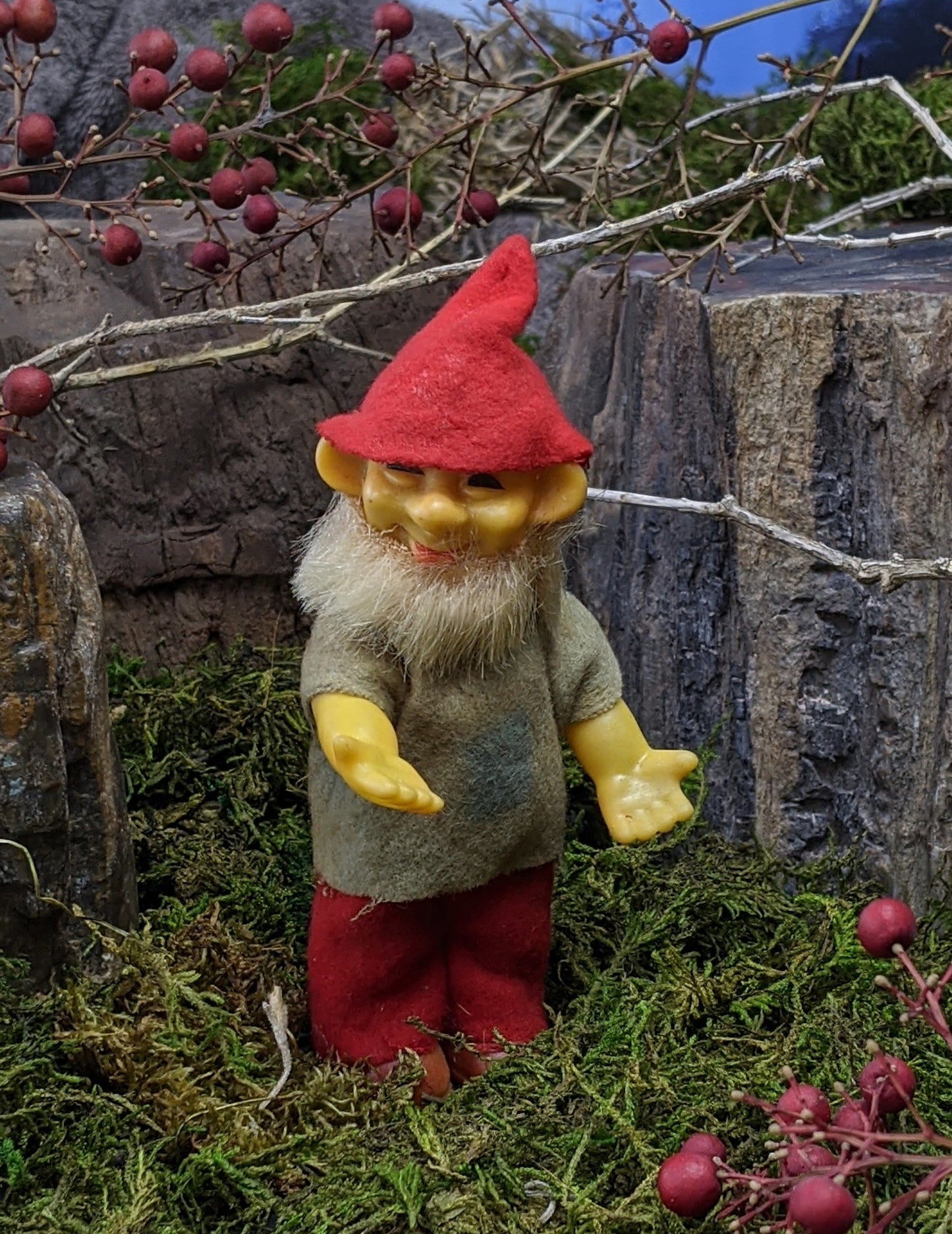 Vintage Christmas troll elf man figurine