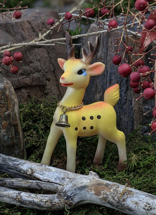 Vintage yellow Christmas reindeer