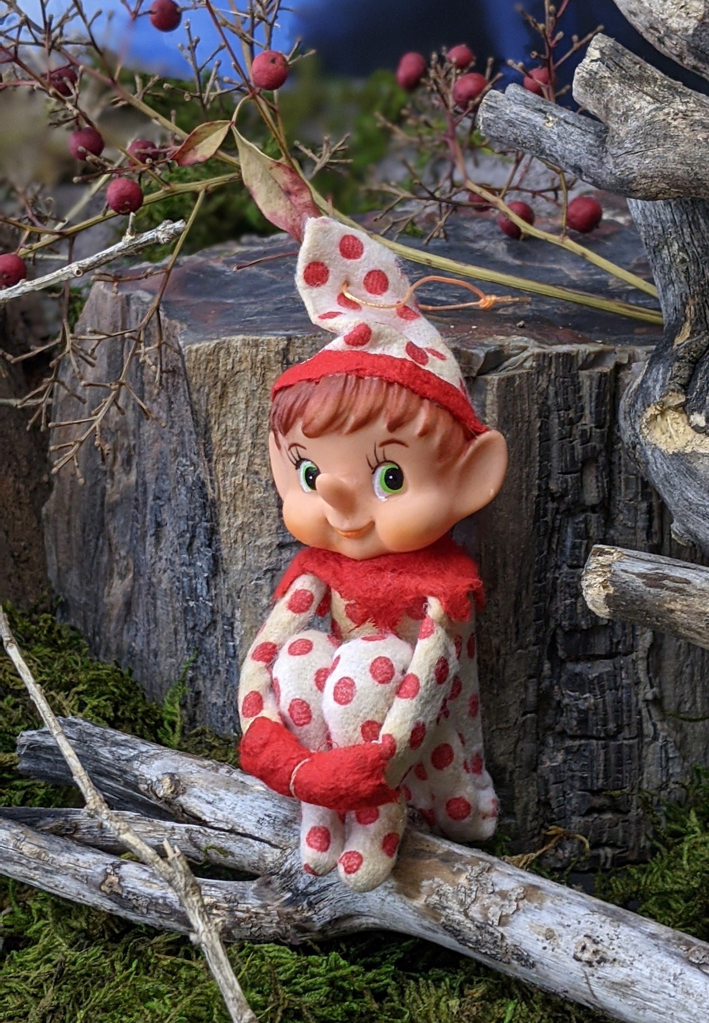 Vintage polka dot knee hugger elf pixie