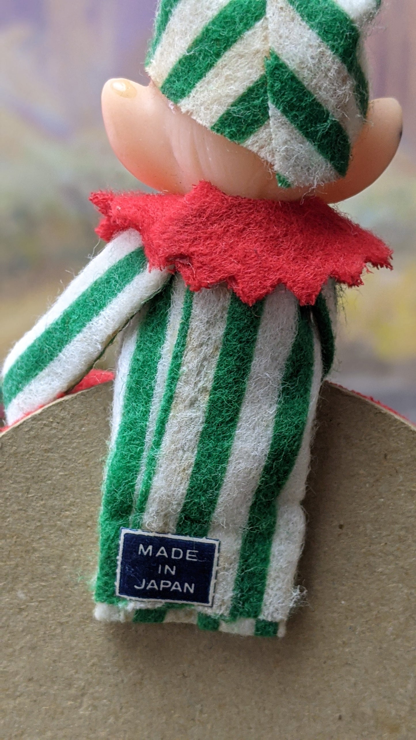 Vintage knee hugger elf on balloon