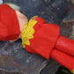 Vintage red pixie elf ornament