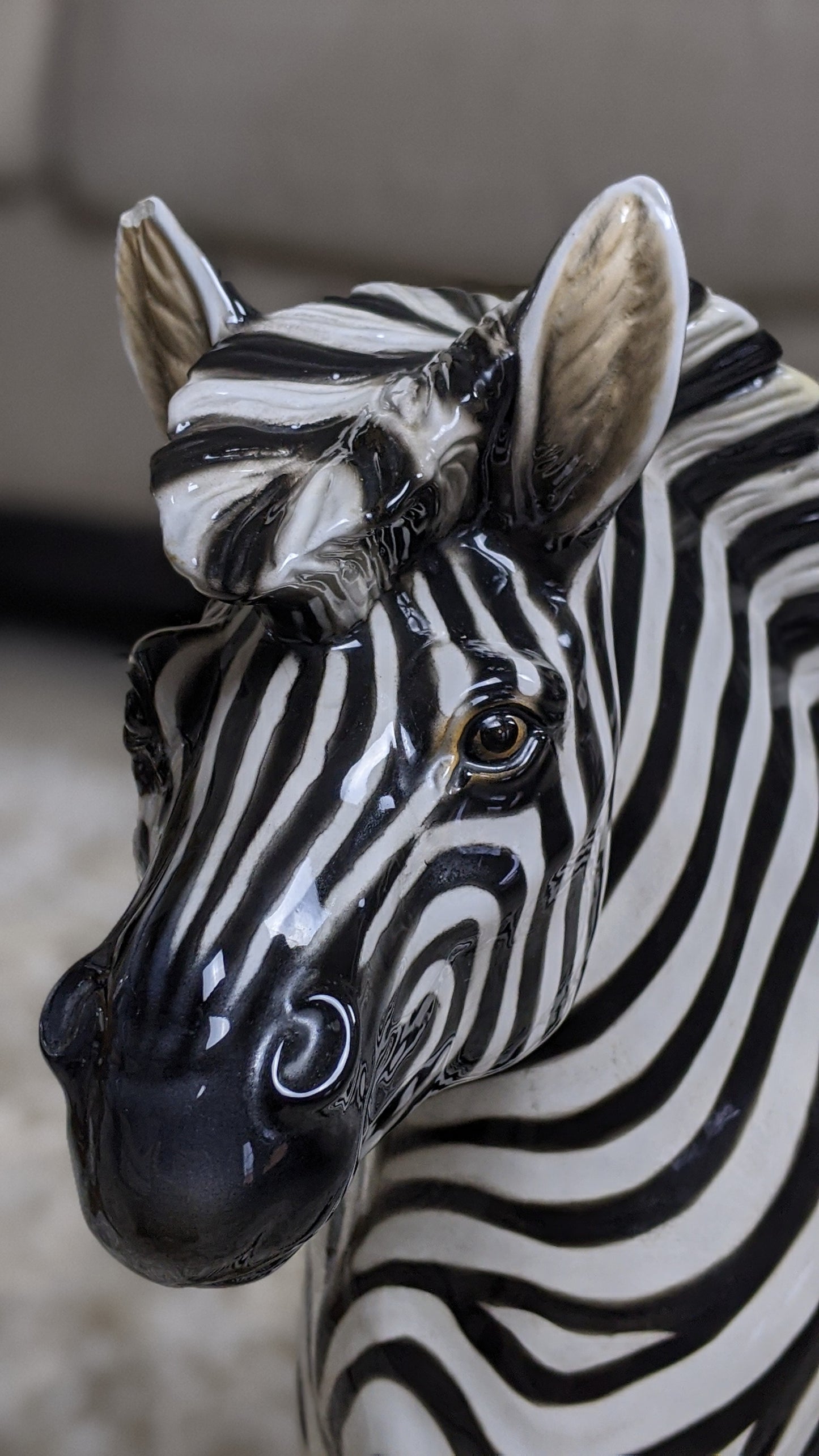 Vintage Italian zebra statue