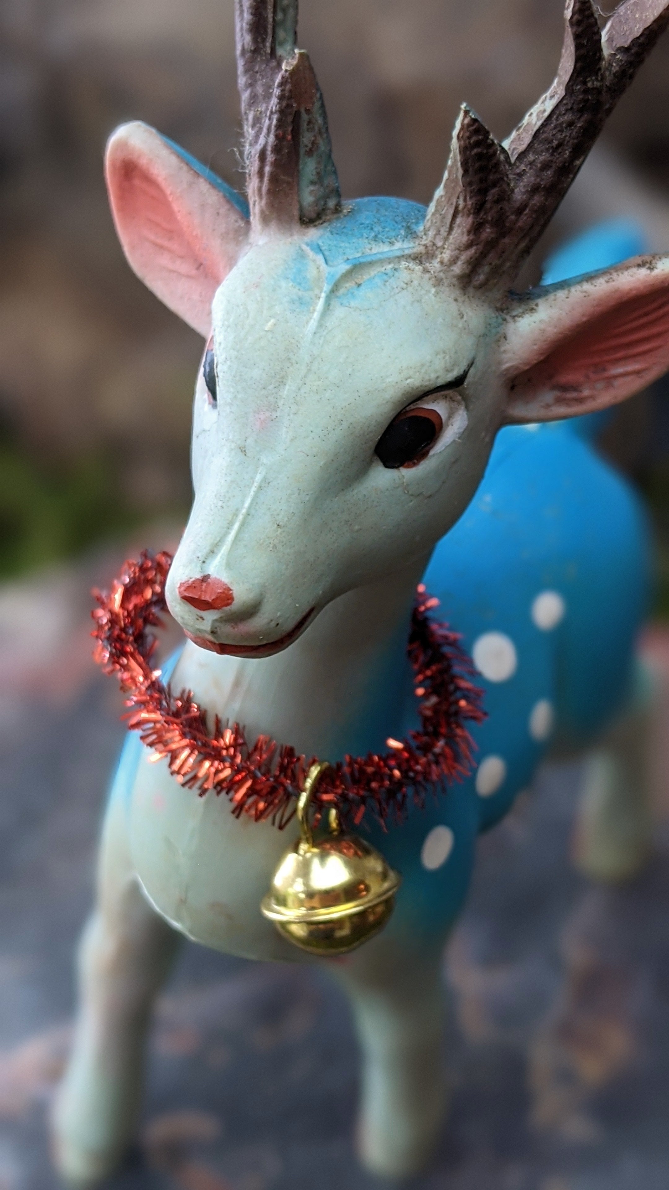 Vintage christmas Blue deer - order Rubber Christmas deer