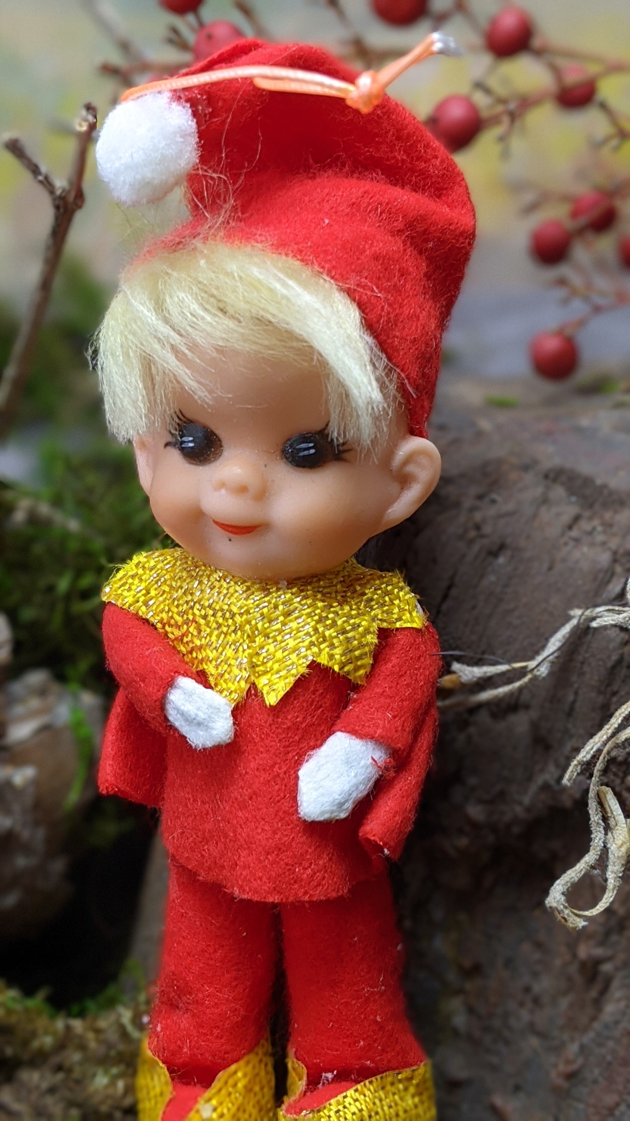 Vintage christmas sales elf doll