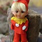 Vintage red pixie elf ornament