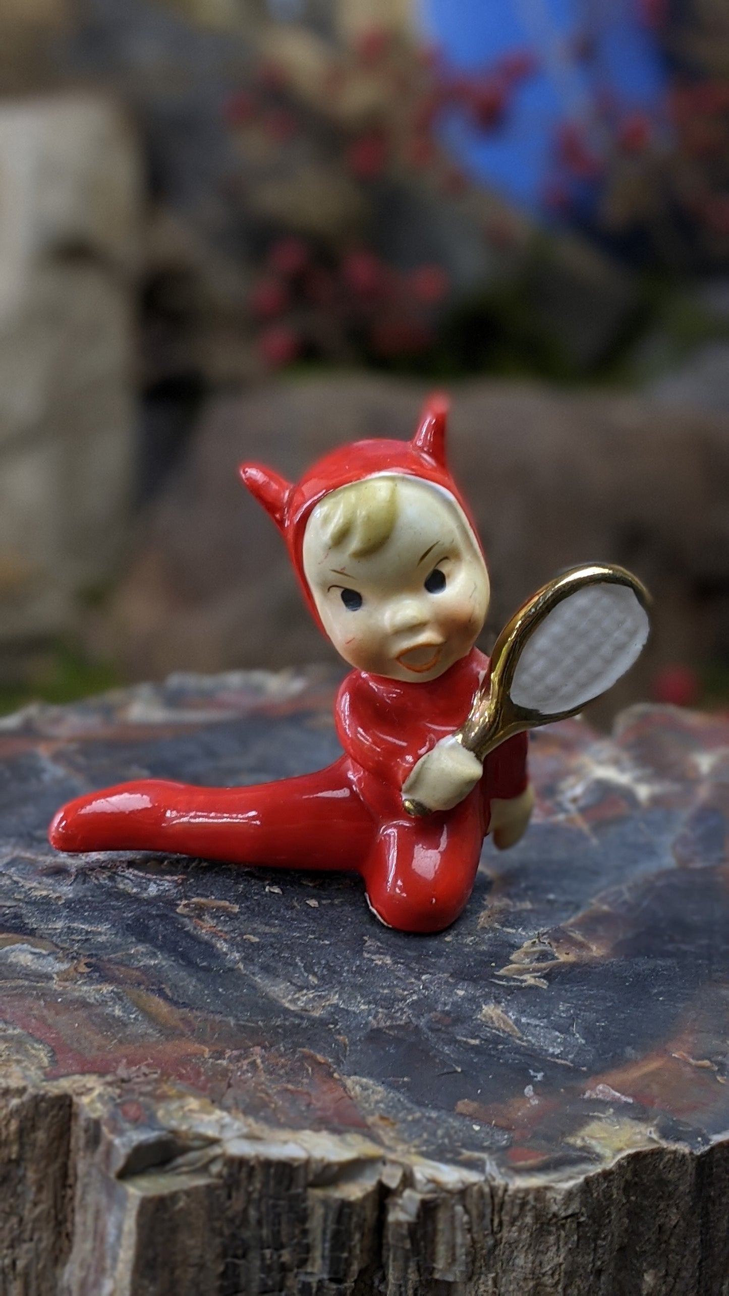 Vintage Napco red devil tennis pixie