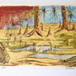 Vintage signed original 50s silkscreen retro Swamp landscape