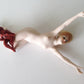 Antique rare Galluba Hoffman porcelain nude bathing beauty with red devil