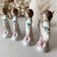 Vintage set German porcelain mini angel name place card holders