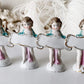 Vintage set German porcelain mini angel name place card holders