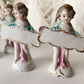 Vintage set German porcelain mini angel name place card holders