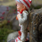 Vintage blue hair pixie elf ornament with candle