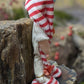 Vintage blue hair pixie elf ornament with candle