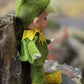 Vintage green pixie elf ornament