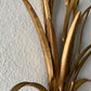 Vintage gold toleware sheaf of wheat gilt candle wall sconce